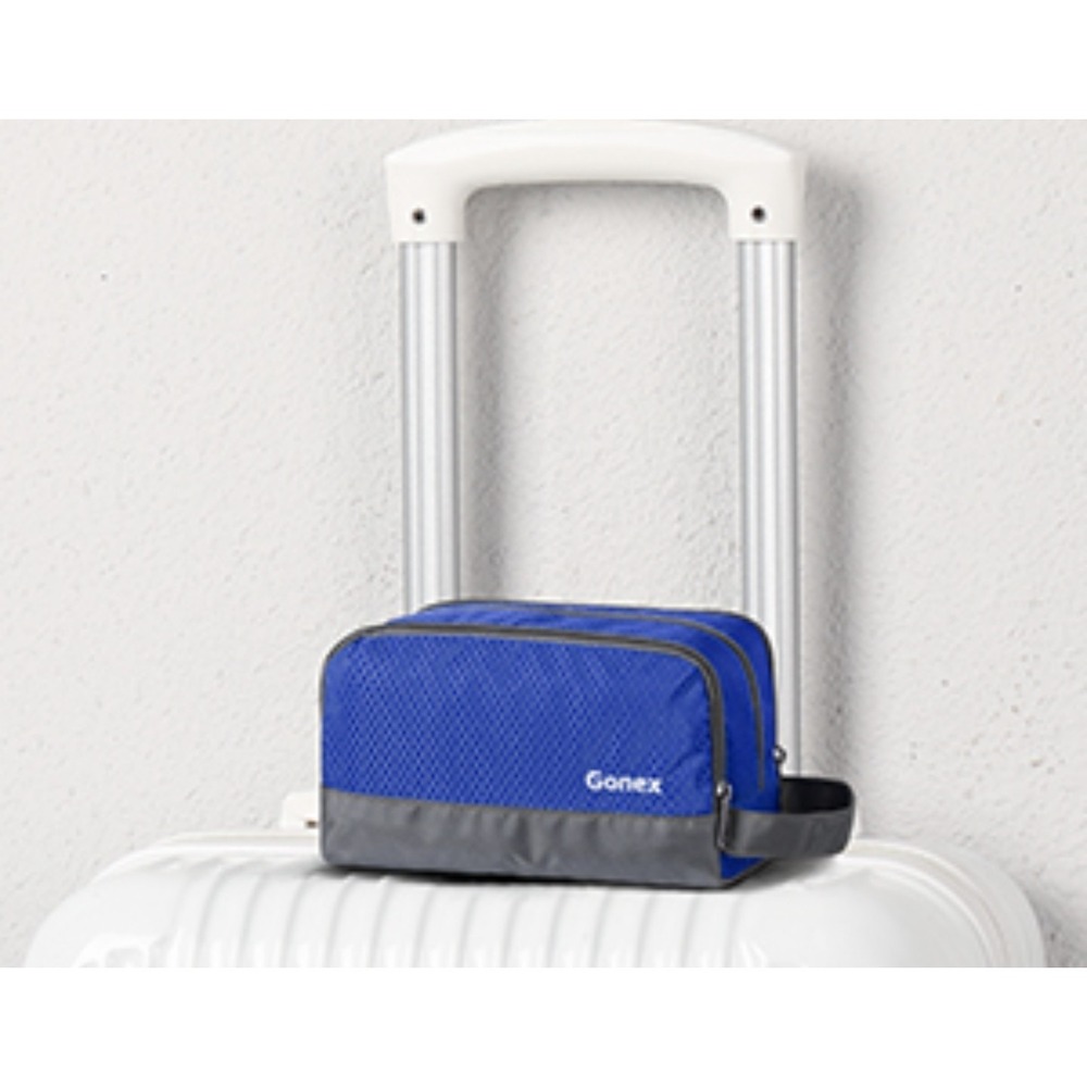 🔥 Gonex Stylish Water-Resistant Blue Travel‎ Toiletry Bag with Compartments 10"